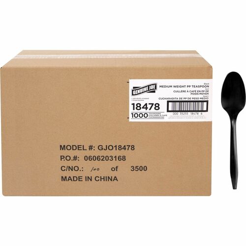Genuine Joe GJO18478 Medium-weight Individually Wrapped Teaspoons