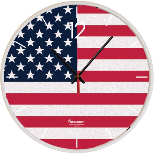 SKILCRAFT® NSN6986559 American Flag Wall Clock