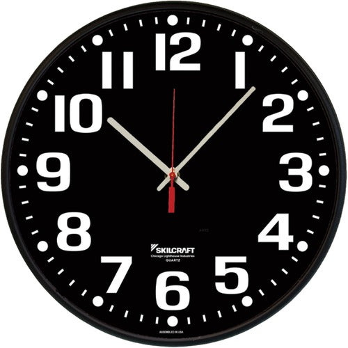 SKILCRAFT® NSN6986561 High Contrast Quartz Wall Clock