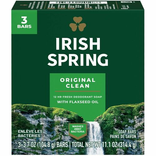 Irish Spring CPC114177 Deodorant Bar Soap with Flaxseed Oil