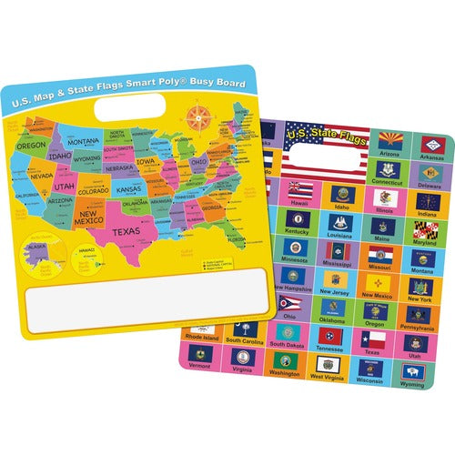 Ashley ASH98008 U.S. Map/Flags Smart Poly Busy Board