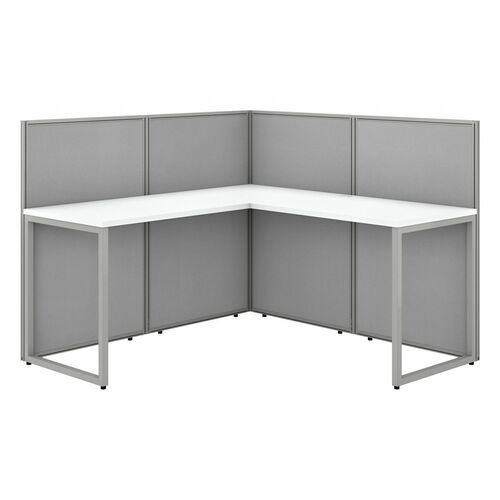 Bush Business Furniture BSHEOD360WH03K Easy Office 60W L Shaped Cubicle Desk Workstation with 45H Panels