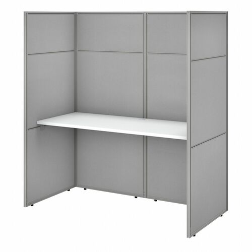 Bush Business Furniture BSHEODH260WH03K Easy Office 60W Cubicle Desk Workstation with 66H Closed Panels