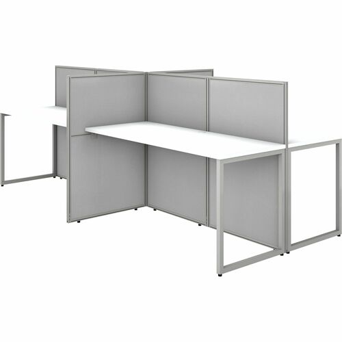 Bush Business Furniture BSHEOD660WH03K Easy Office 60W 4 Person Cubicle Desk Workstation with 45H Panels