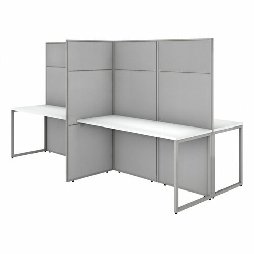 Bush Business Furniture BSHEODH660WH03K Easy Office 60W 4 Person Cubicle Desk Workstation with 66H Panels
