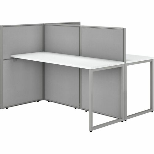 Bush Business Furniture BSHEOD460WH03K Easy Office 60W 2 Person Cubicle Desk Workstation with 45H Panels