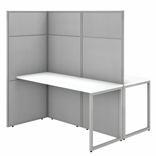 Bush Business Furniture BSHEODH460WH03K Easy Office 60W 2 Person Cubicle Desk Workstation with 66H Panels