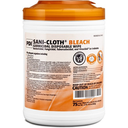 PDI PDIP54072 Sani-Cloth Bleach Germicidal Wipes