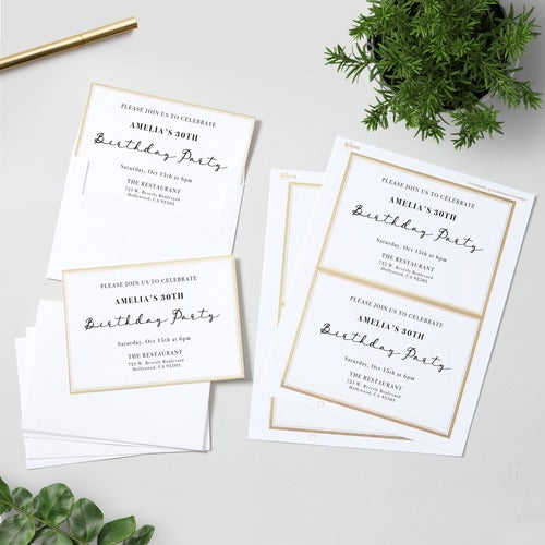 Avery® AVE3325 Avery® Invitation Cards with Metallic Gold Borders