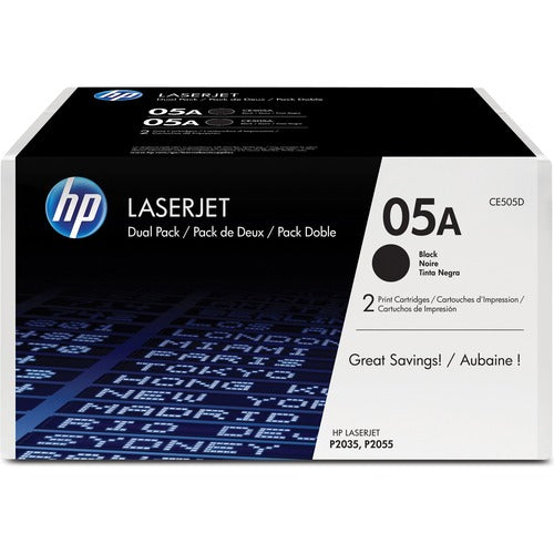 HP HEWCE505DPL 05A Original Laser Toner Cartridge - Black - 65 / Pallet