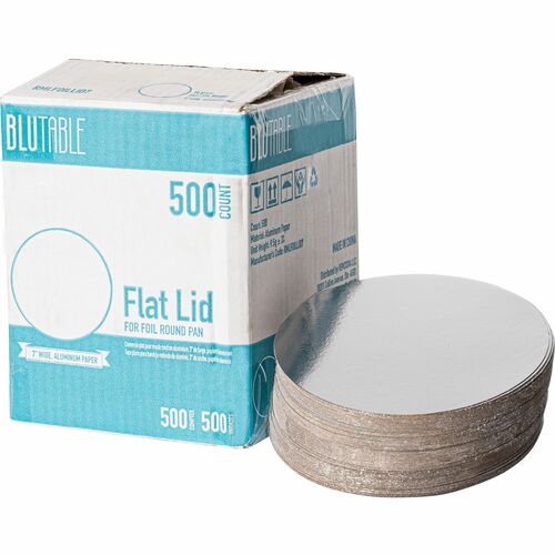 BluTable RMLFOILLID7 7" Round Foil Pan Flat Board Lids