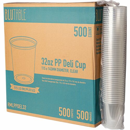 BluTable RMLPPDEL32 32 oz Round Deli Tub Containers