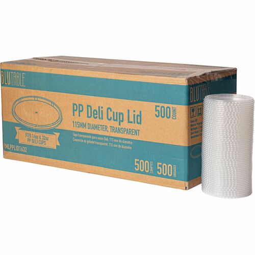 BluTable RMLPPLID1632 16 oz/32 oz Round Deli Tub Container Lids