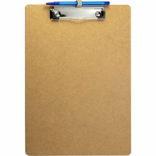 Officemate OIC83826 Low Profile Wood Letter Size Clipboard w Pen Holder
