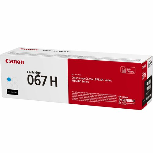Canon CNMCRTDG067HCYN 067 Original High Yield Laser Toner Cartridge - Cyan - 1 Each