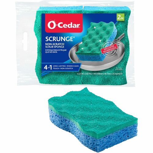 O-Cedar FHP169431 Scrunge Non-Scratch Scrub Sponge