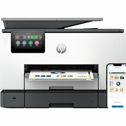 HP HEW4U555A Officejet Pro 9130b Wired & Wireless Inkjet Multifunction Printer - Color - Cement
