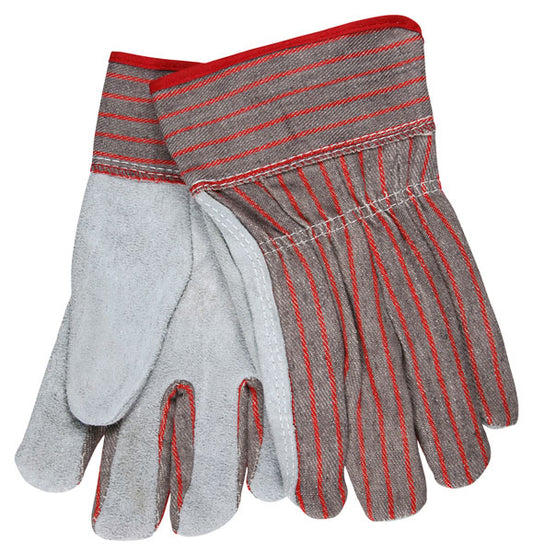 MCR Safety 1080 Clute Pattern with Safety Cuff Select Shoulder Split Leather Palm Work Gloves Palm Lined and Breathable Cotton Back (1 DZ)