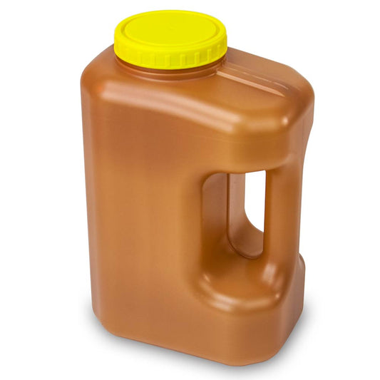 Globe Scientific 108030A Container 24 Hour Urine Collection 3000mL (3 Liter) Affixed Screwcap Amber