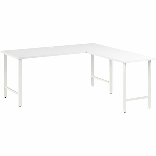 Bush Business Furniture BSHHUS001WH Hustle 72W x 30D L Shaped Computer Desk with Metal Legs