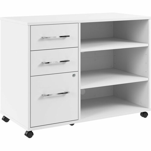 Bush Business Furniture BSHHUF140WH Hustle Office Storage Cabinet with Wheels
