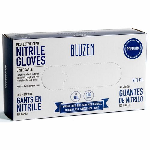 BLUZEN RMLNIT103XLCT Extra-Strength Nitrile Gloves