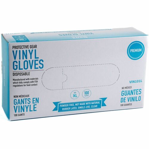 BLUZEN RMLVIN101XLCT Powder-Free Vinyl Gloves