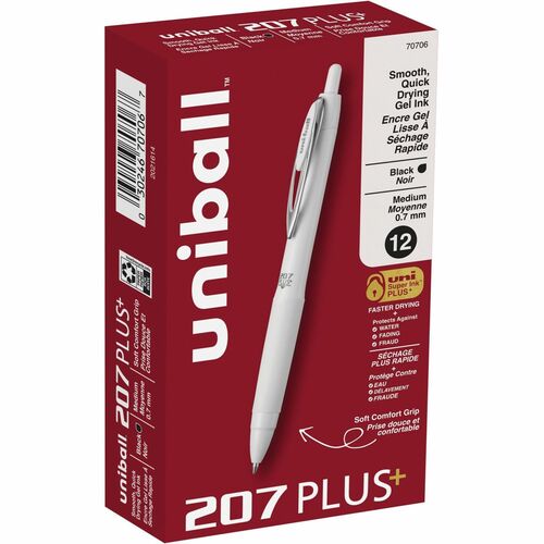 uniball UBC70706 207 Plus Retractable Gel Pens