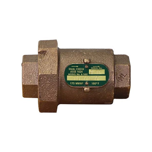 A.Y. McDonald 5135-474 711-4Fe 44 Inline Dual Chk 1 Fnptx1 Fnpt-Nl