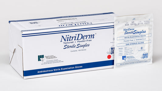 Innovative Healthcare 109100 Nitriderm Nitrile Sterile Exam Gloves – Singles - S, 100 Gloves/Bx, 4 Bx/Cs