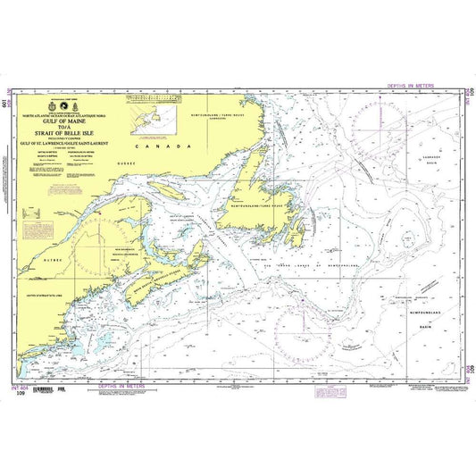Paradise Clay NGA_109 NGA Chart Gulf of Maine to Str. Belle Isle
