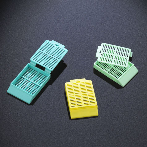 Globe Scientific 1090A Cassette Tissue Embedding with Attached Lid 30° Writing Area AQUA 500/Dispenser Box 2 Boxes/Unit