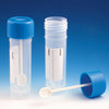 Globe Scientific 109120L Container Fecal 30mL Attached Screw Cap with Spoon PP Conical Bottom Self-Standing Attached ID Label 50/Bag 10 Bags/Unit