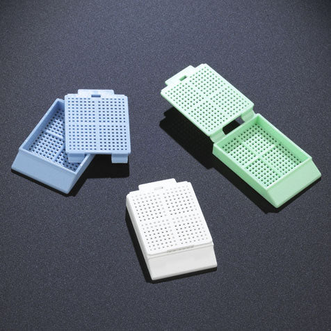 Globe Scientific 1091W Cassette Biopsy Embedding with Attached Lid 30° Writing Area WHITE 500/Dispenser Box 2 Boxes/Unit