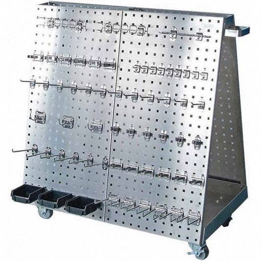 Triton Products LBC-18SSH SS LocBoard Cart/60 Hooks/3 Bins