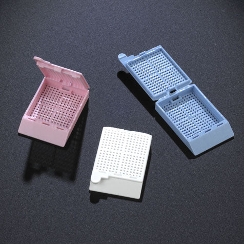 Globe Scientific 1095N Cassette Biopsy Embedding with Attached Lid 35° Writing Area ORANGE 500/Dispenser Box 2 Boxes/Unit