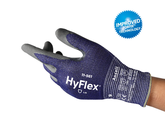 SOS Cleanroom Ansell HyFlex 11-561 Cut Resistant Nitrile Coated Gloves