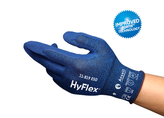 SOS Cleanroom Ansell HyFlex 11-819 ESD Nitrile Foam Coated Gloves