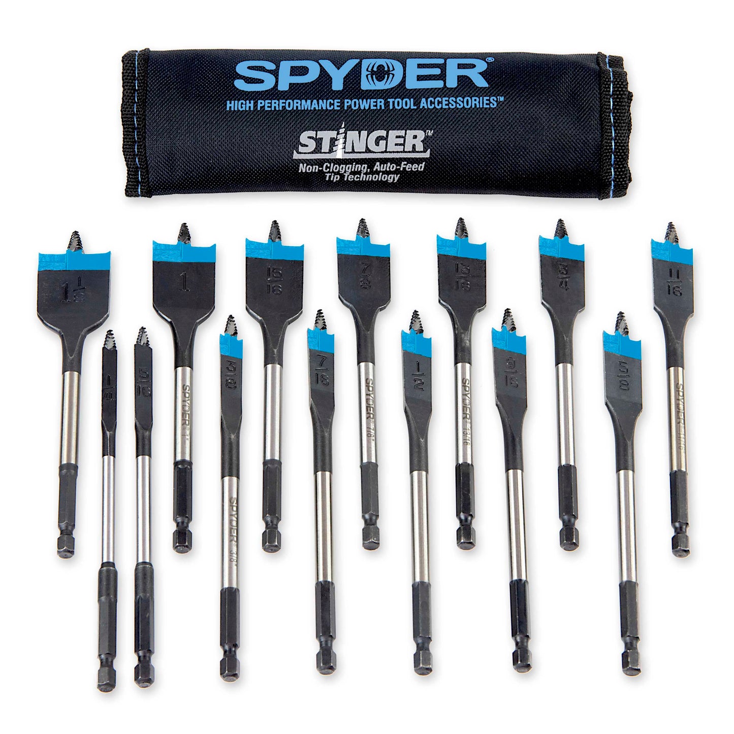 Spyder 11001 Spyder 14-Piece X 6-In Woodboring Spade Drill Bit Set