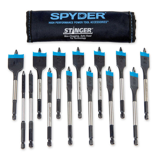 Spyder 11001 Spyder 14-Piece X 6-In Woodboring Spade Drill Bit Set