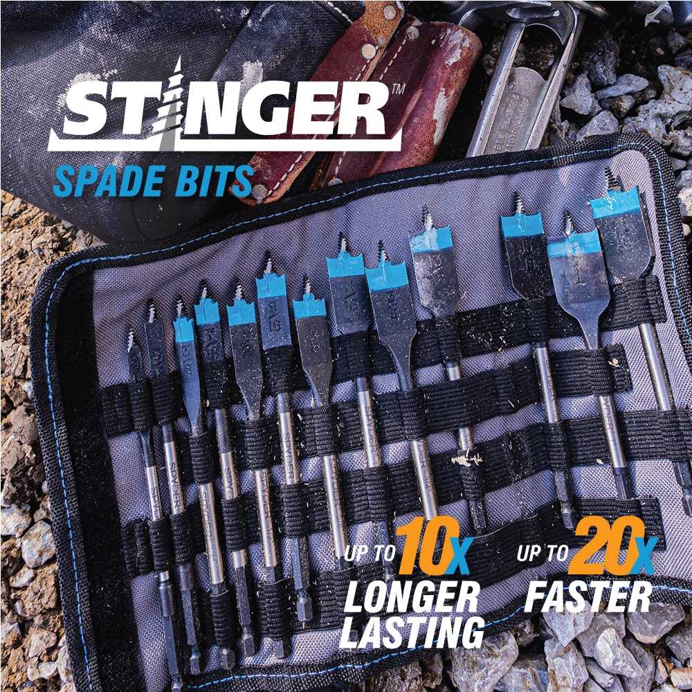 Spyder 11001 Spyder 14-Piece X 6-In Woodboring Spade Drill Bit Set