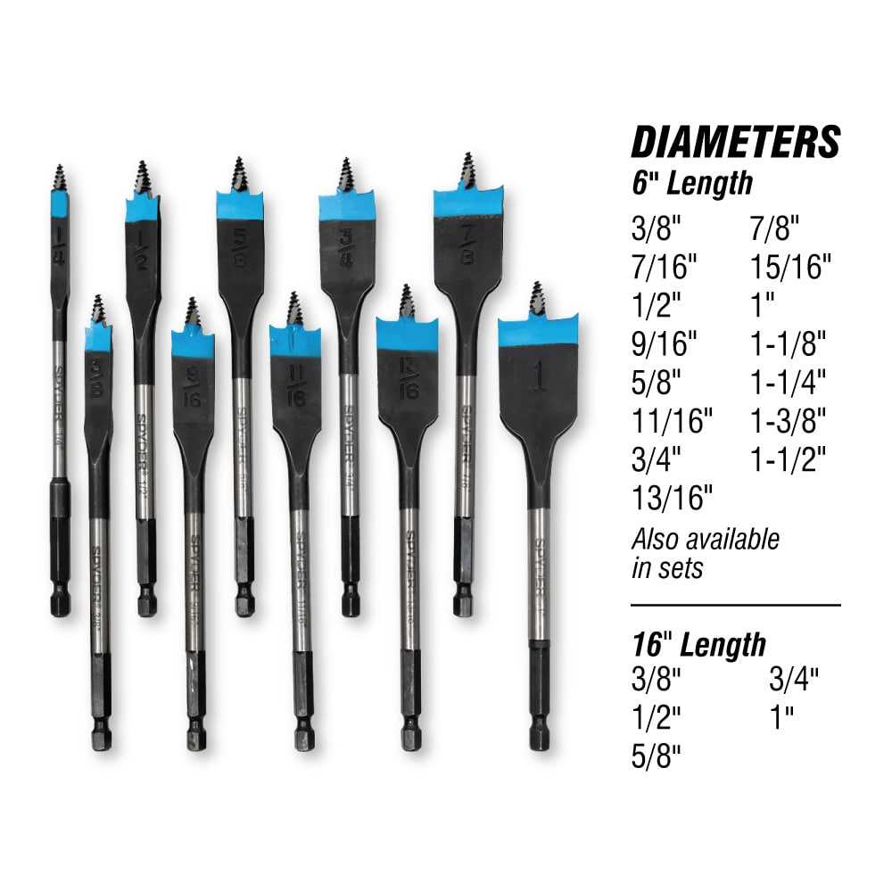 Spyder 11001 Spyder 14-Piece X 6-In Woodboring Spade Drill Bit Set