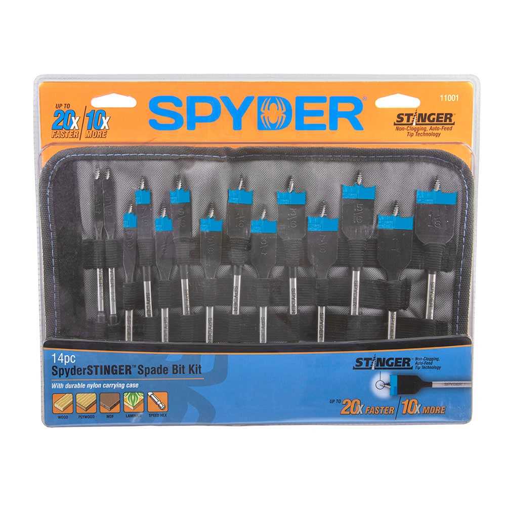 Spyder 11001 Spyder 14-Piece X 6-In Woodboring Spade Drill Bit Set