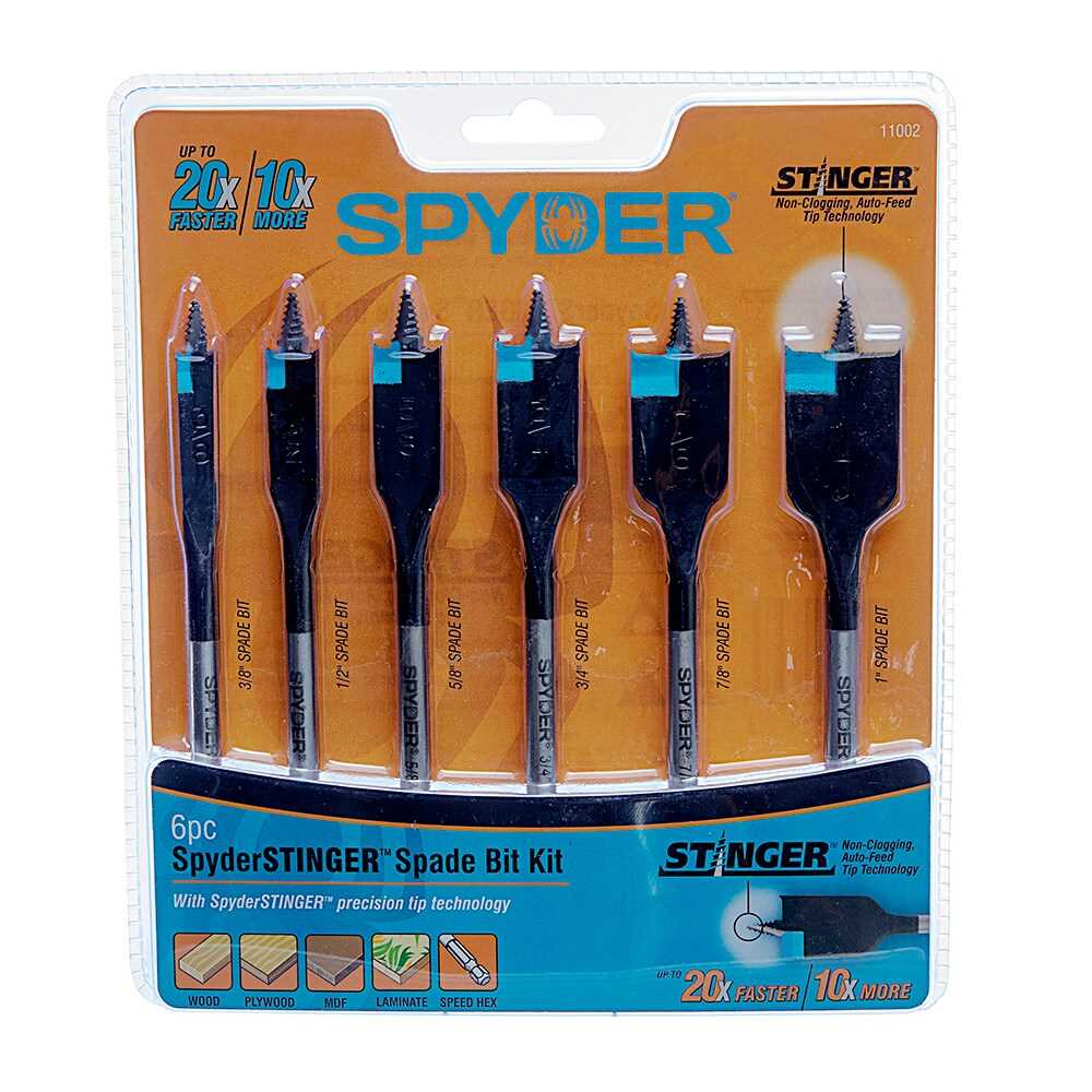 Spyder 11002 Spyder 6-Piece X 6-In Woodboring Spade Drill Bit Set