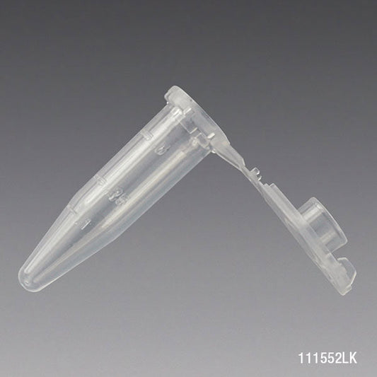 Globe Scientific 111552LK Microcentrifuge Tube 0.5mL PP Attached Locking Snap Cap Graduated Natural Lot Certified Rnase Dnase Pyrogen ATP and Human DNA Free