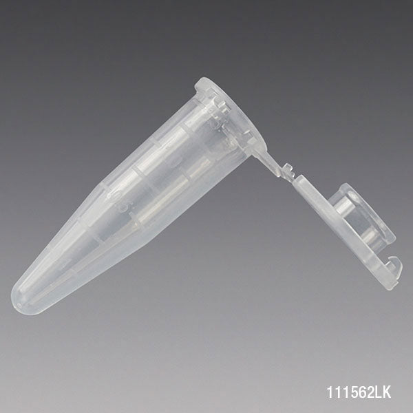 Globe Scientific 111562LK Microcentrifuge Tube 1.5mL PP Attached Locking Snap Cap Graduated Natural Lot Certified Rnase Dnase Pyrogen ATP and Human DNA Free