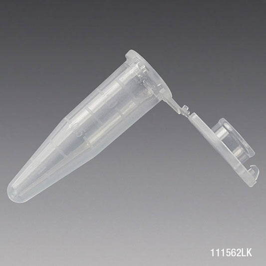 Globe Scientific 111562LK Microcentrifuge Tube 1.5mL PP Attached Locking Snap Cap Graduated Natural Lot Certified Rnase Dnase Pyrogen ATP and Human DNA Free