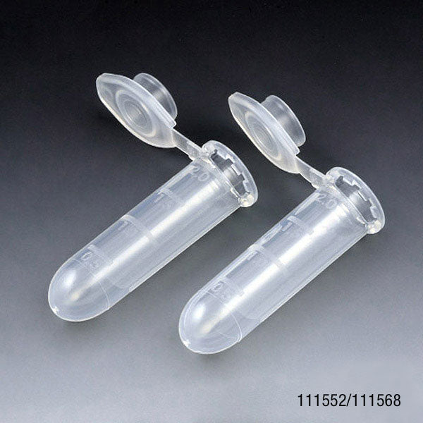 Globe Scientific 111568 Microcentrifuge Tube 2.0mL PP Attached Snap Cap Graduated Natural
