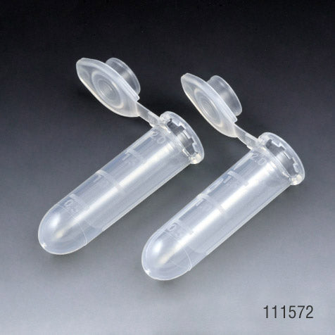 Globe Scientific 111572 Microcentrifuge Tube 2.0mL PP Attached Snap Cap Graduated Natural Lot Certified Rnase Dnase Pyrogen ATP and Human DNA Free