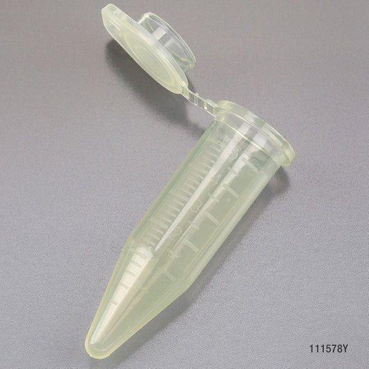 Globe Scientific 111578Y Diamond Midi Centrifuge Tube 5.0mL PP Attached Snap Cap Graduated Yellow 50/Bag 4 Bags/Unit